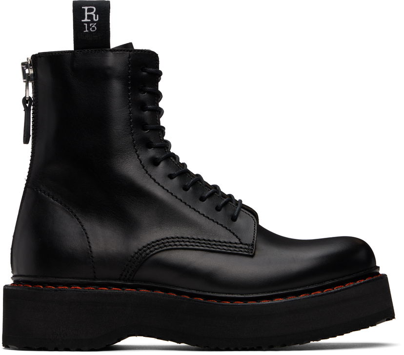 Odjeća R13 R13 Single Stack Boots Crna | R13WS025-S001A