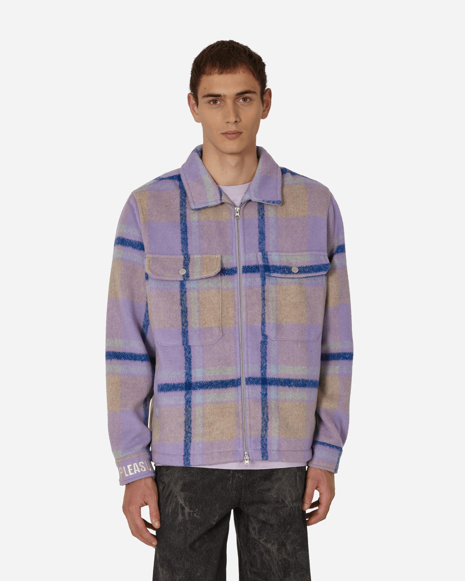 Jakna Pleasures Folklore Plaid Work Ljubičasta | P23F003 PURPLE, 1