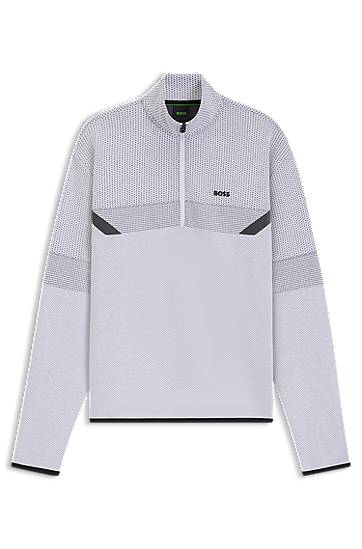 Dukserice BOSS Relaxed Fit Zip Neck Sweatshirt Siva | 50543144