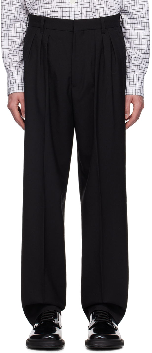 Hlače KENZO Pleated Tailored Trousers Crna | FE65PA2149GE