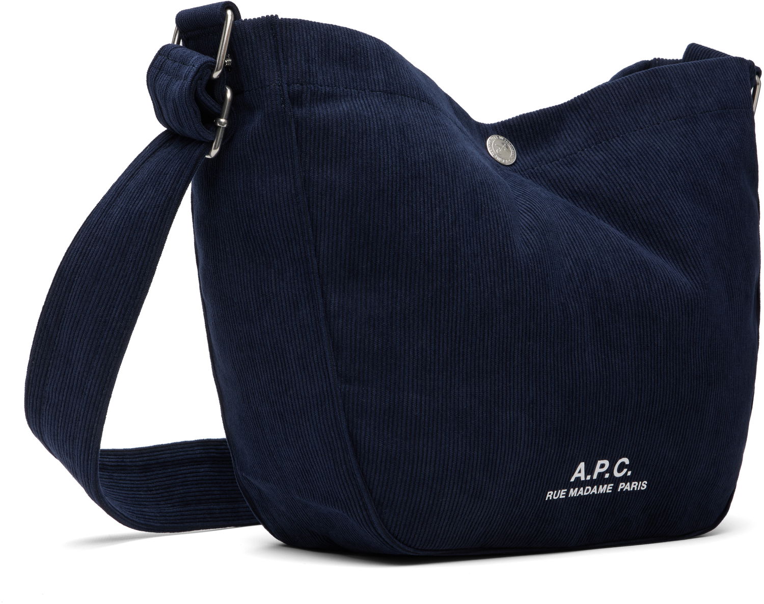 Torba za rame A.P.C. A.P.C. Journal Small Corduroy Satchel Tamnoplava | PSALI-M67010, 1