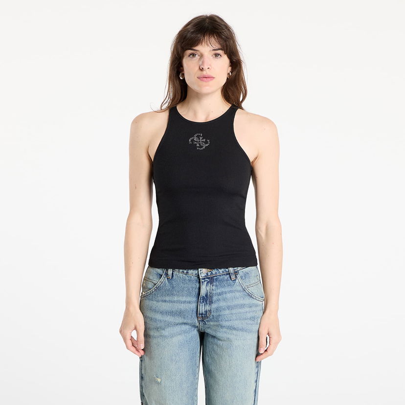 Majica bez rukava GUESS Guess Originals Guendalina Ribbed Tank Top Crna | W5GP57KCV52-JBLK