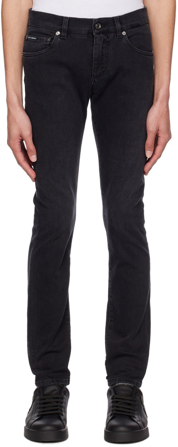 Jeans Dolce & Gabbana Black Faded Skinny Jeans Crna | GY07LDG8HW4