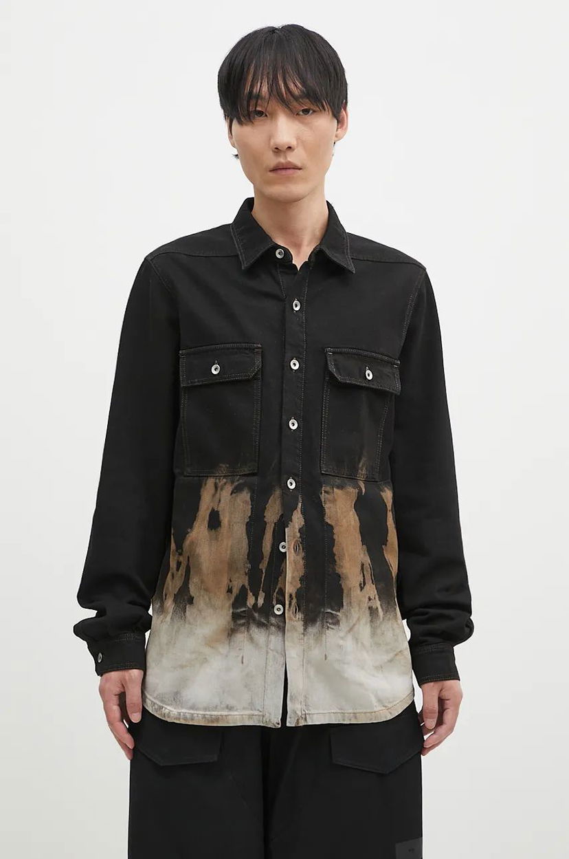 Košulja Rick Owens Oversize Shirt Crna | DU02D2755.BSUN