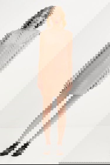 Haljina Maison Margiela MM6 Maison Margiela Cotton Twill Darting Minidress Bež | S52DA0056 M35368, 4