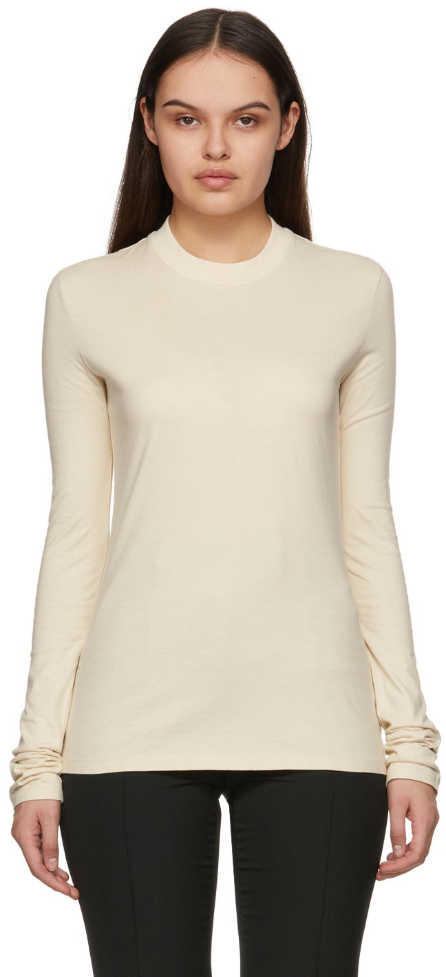 Džemper Off-White Diag Long Sleeve T-Shirt Bež | OWAB031C99JER0016161