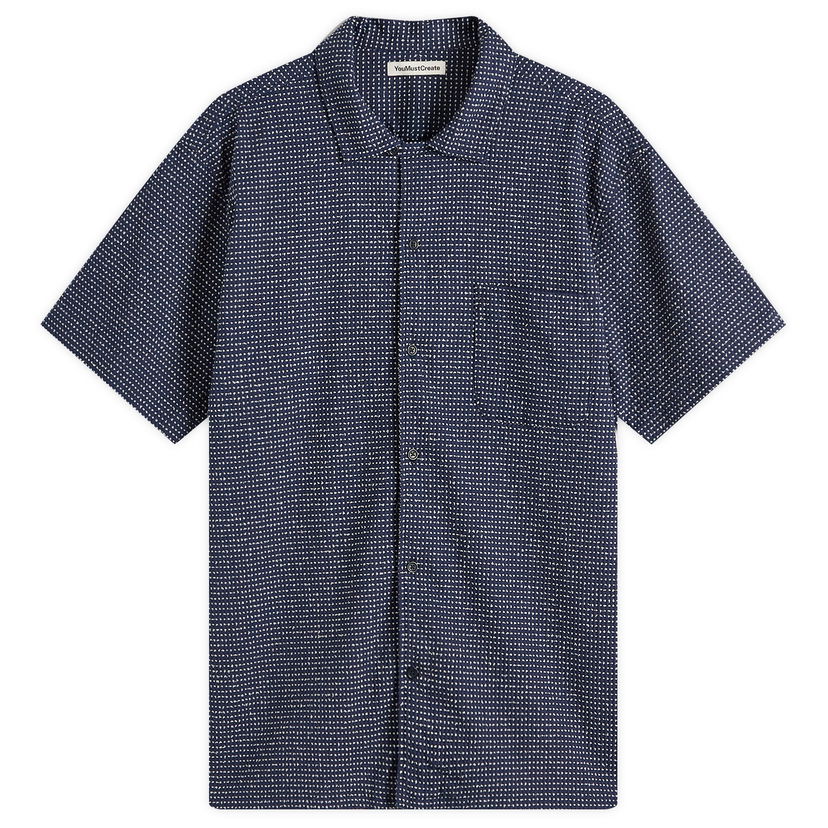 Košulja YMC YMC Rib Stitch Malick Vacation Shirt, Size Large Tamnoplava | P2YAW-40