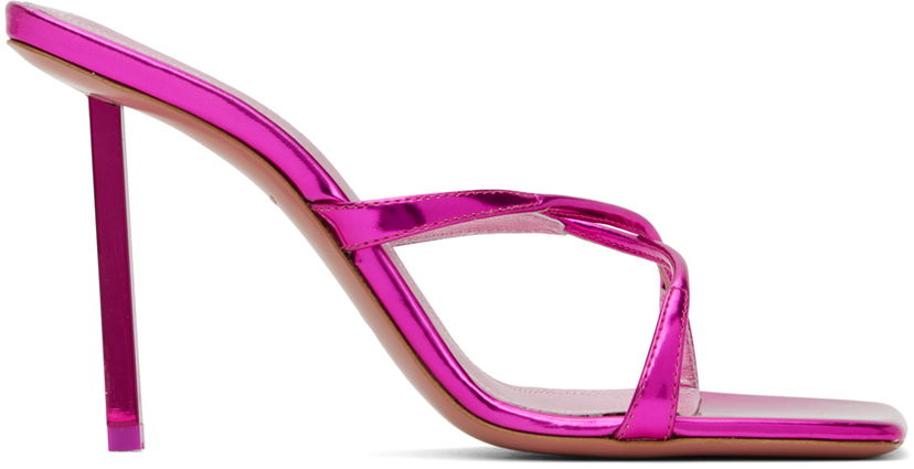 Dodaci Amina Muaddi Amina Muaddi Adriana 95 Heeled Sandals Ružičasta | ADRIANA SLIPPER METAL MIRROR