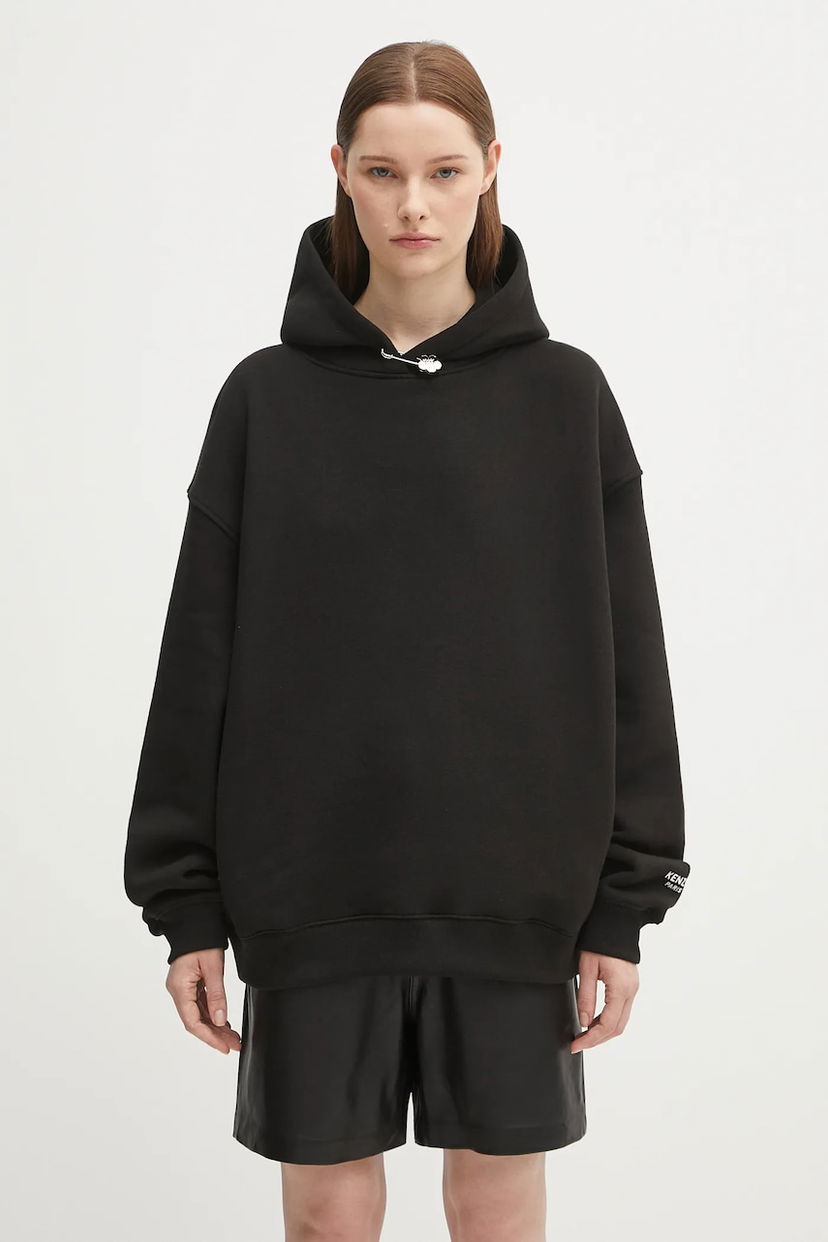 Dukserice KENZO Kenzo Gots Oversize Hoodie with Boke Pin Crna | FF62HO4524MB