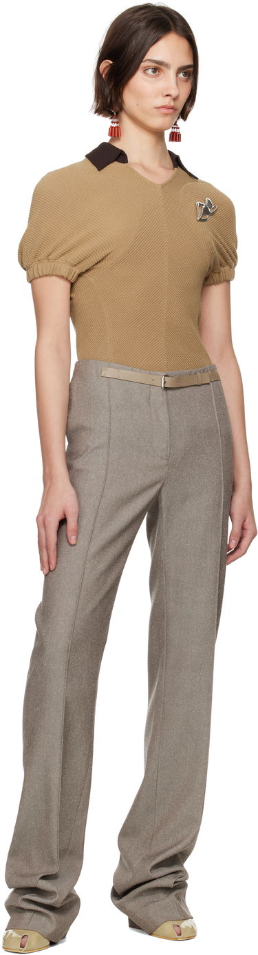 Džemper Tory Burch Tory Burch Short Sleeve Knit Polo Bež | 173370-965, 4
