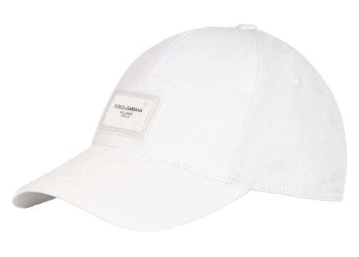 Kapa Dolce & Gabbana Branded Plate Baseball Cap White Bijela | GH590AFUFJRW0800