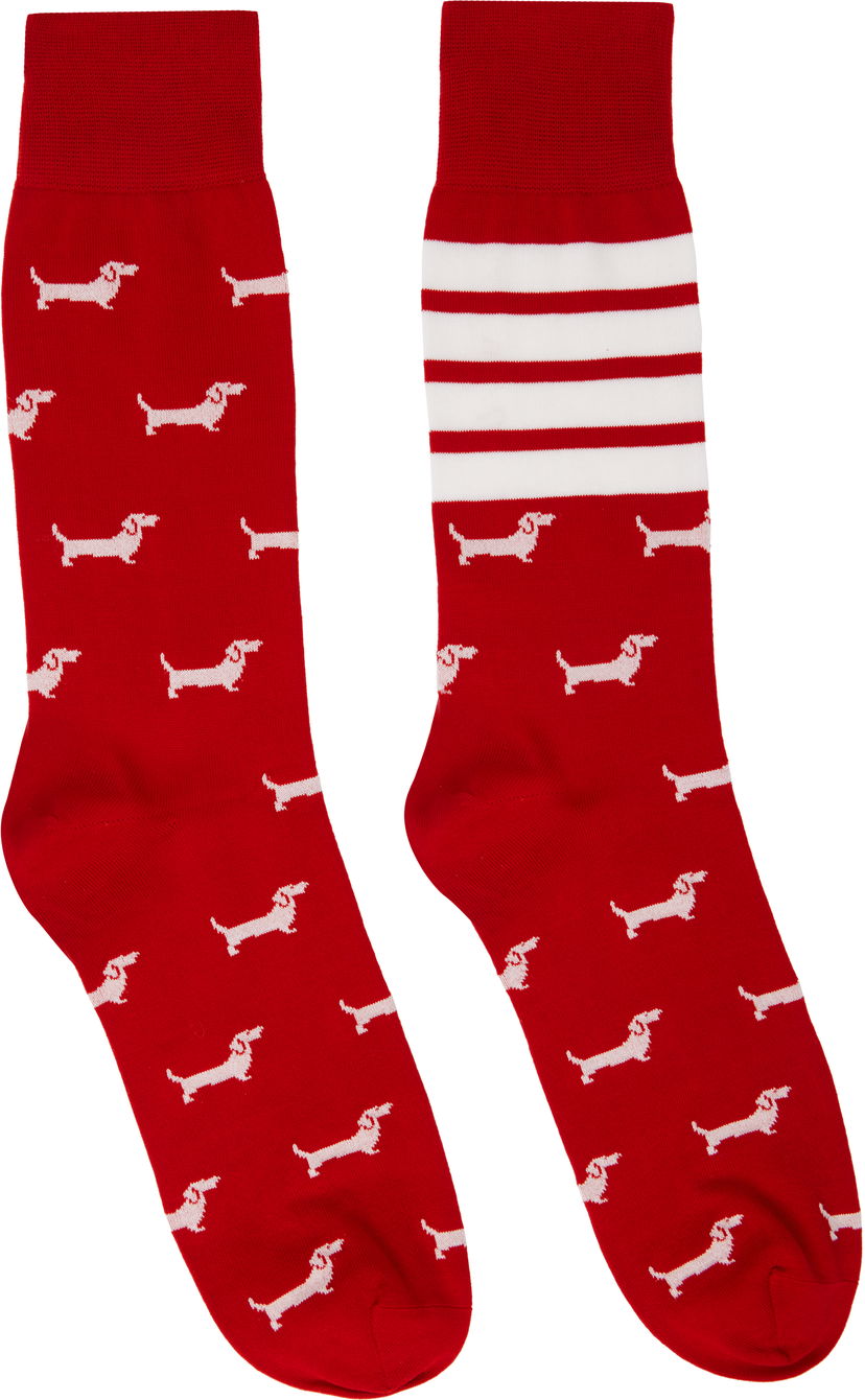 Čarape Thom Browne Thom Browne Hector Mid Calf Socks with 4-Bar Crvena | MAS200A-Y3012
