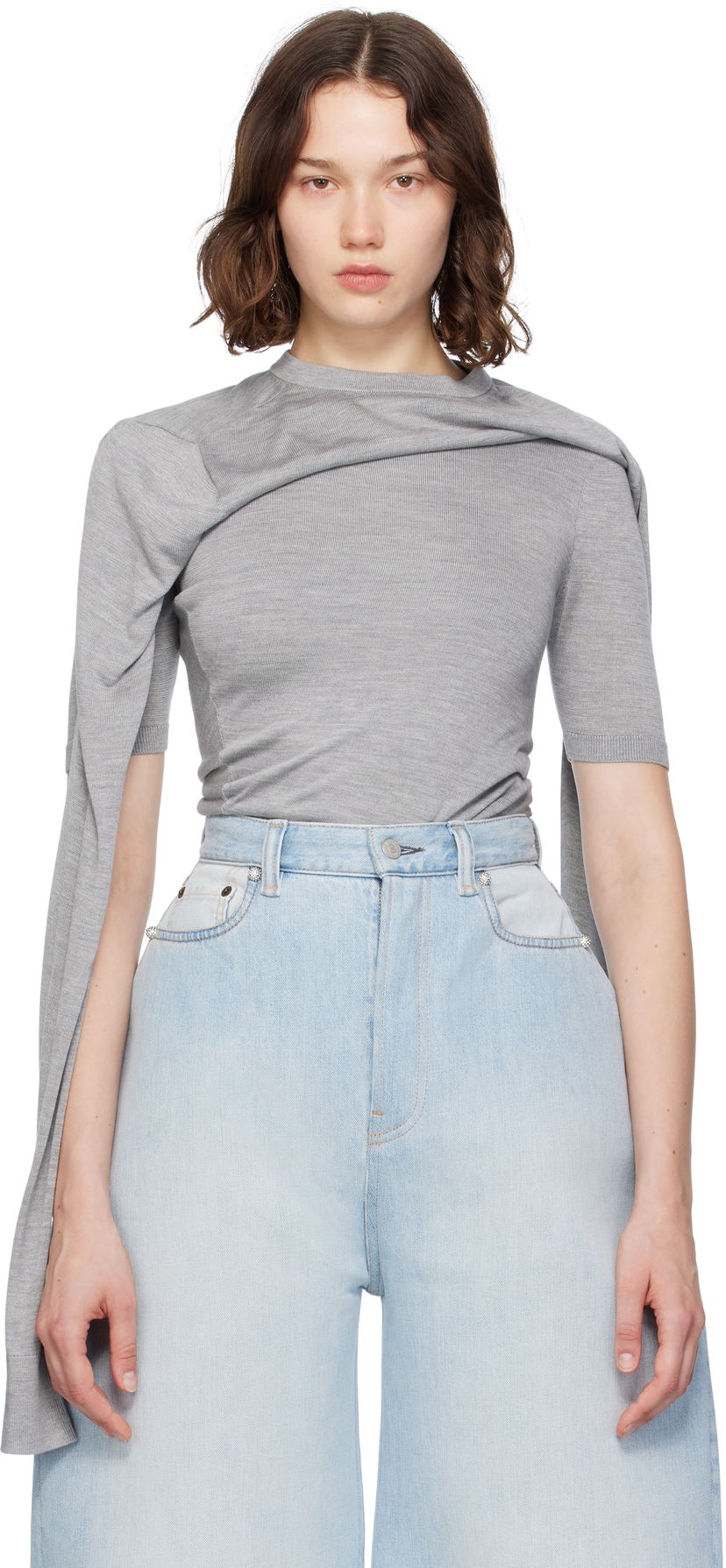Majica kratkih rukava Acne Studios Acne Studios Layered T-Shirt Siva | A60569-