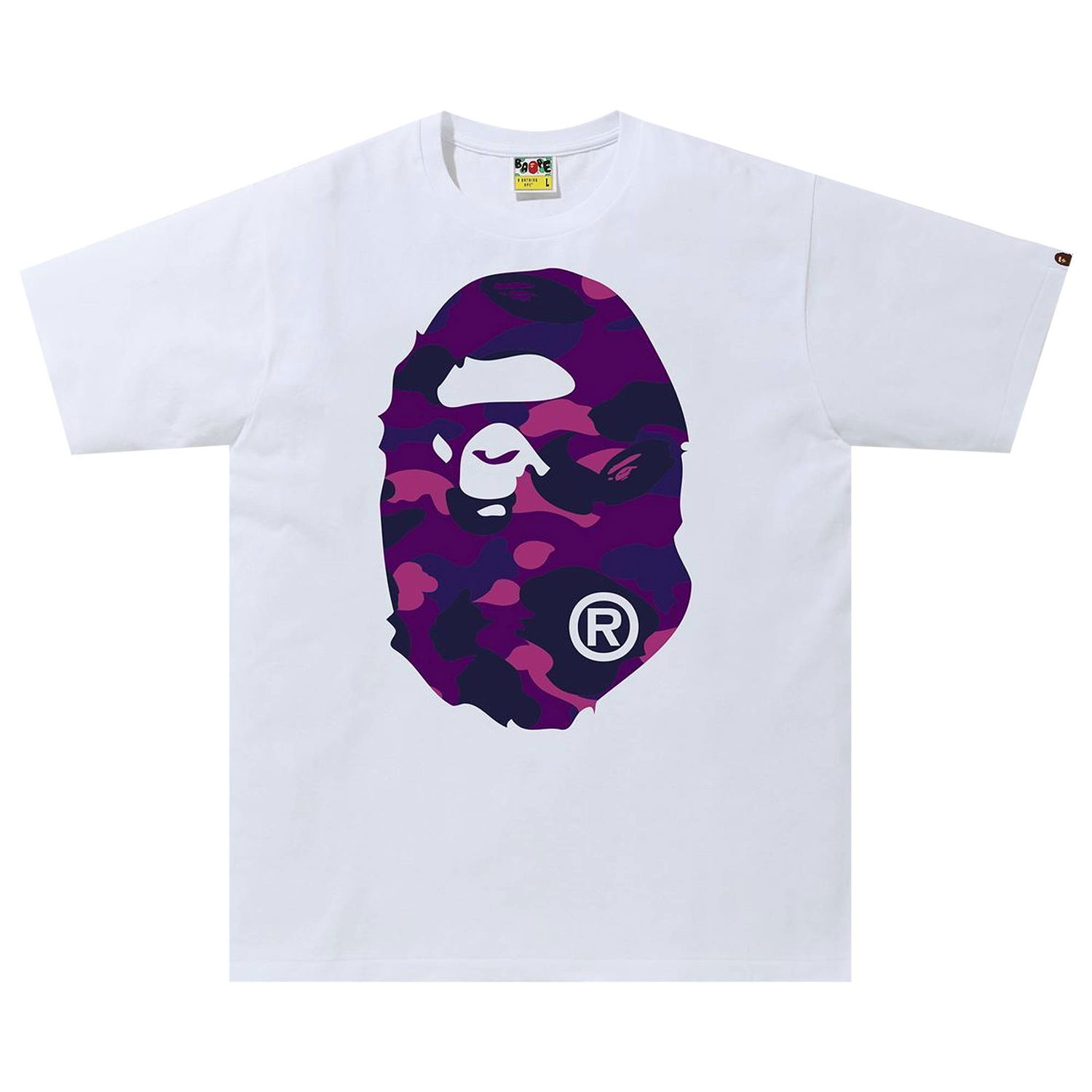 Majica kratkih rukava BAPE Color Camo Big Ape Head Tee Bijela | 1G30 110 027 WHITE PURPLE, 1