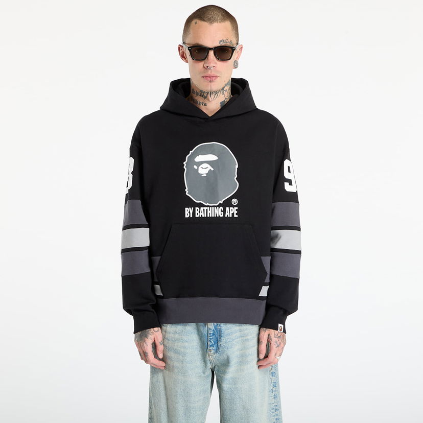 Dukserice BAPE Bape Pullover Hoodie with Ape Head Logo Crna | 001PPL801005MBLK