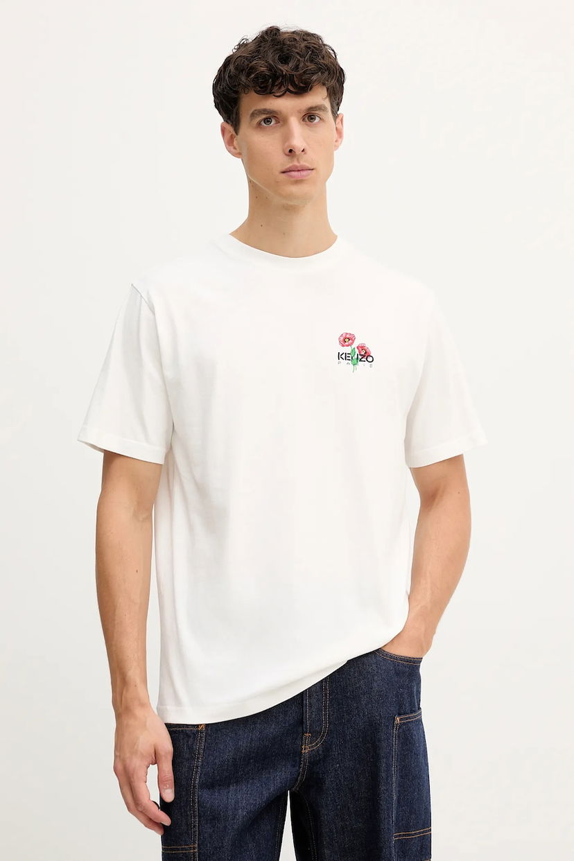 Majica kratkih rukava KENZO Kenzo Floral Applique T-Shirt Bijela | FF65TS2594SG