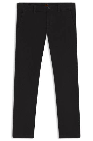 Hlače i traperice BOSS Soft Motion Cotton-Blend Denim Chinos Crna | 50547865, 0