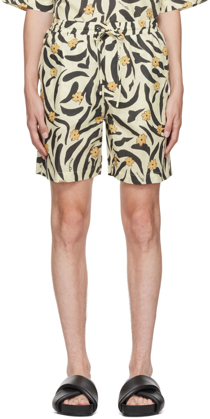 Kupaći kostimi Nanushka Floral Print Casual Shorts Bež | NM22PFST00171