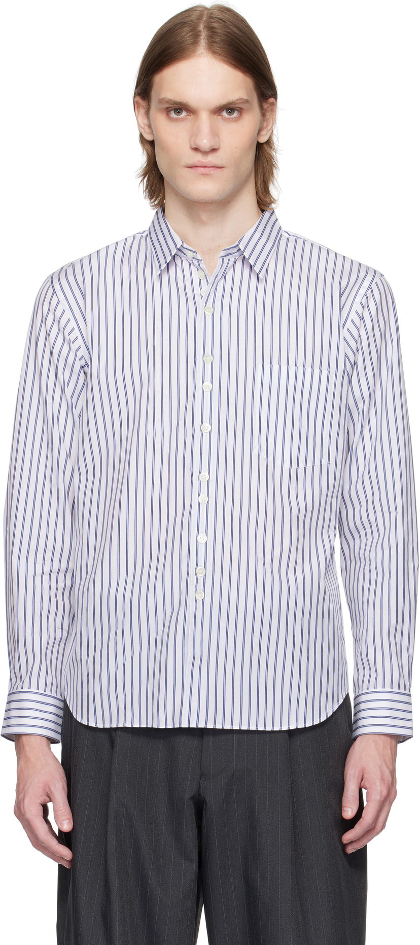 Košulja Comme des Garçons Homme Deux Striped Shirt Bijela | DO-B030-051