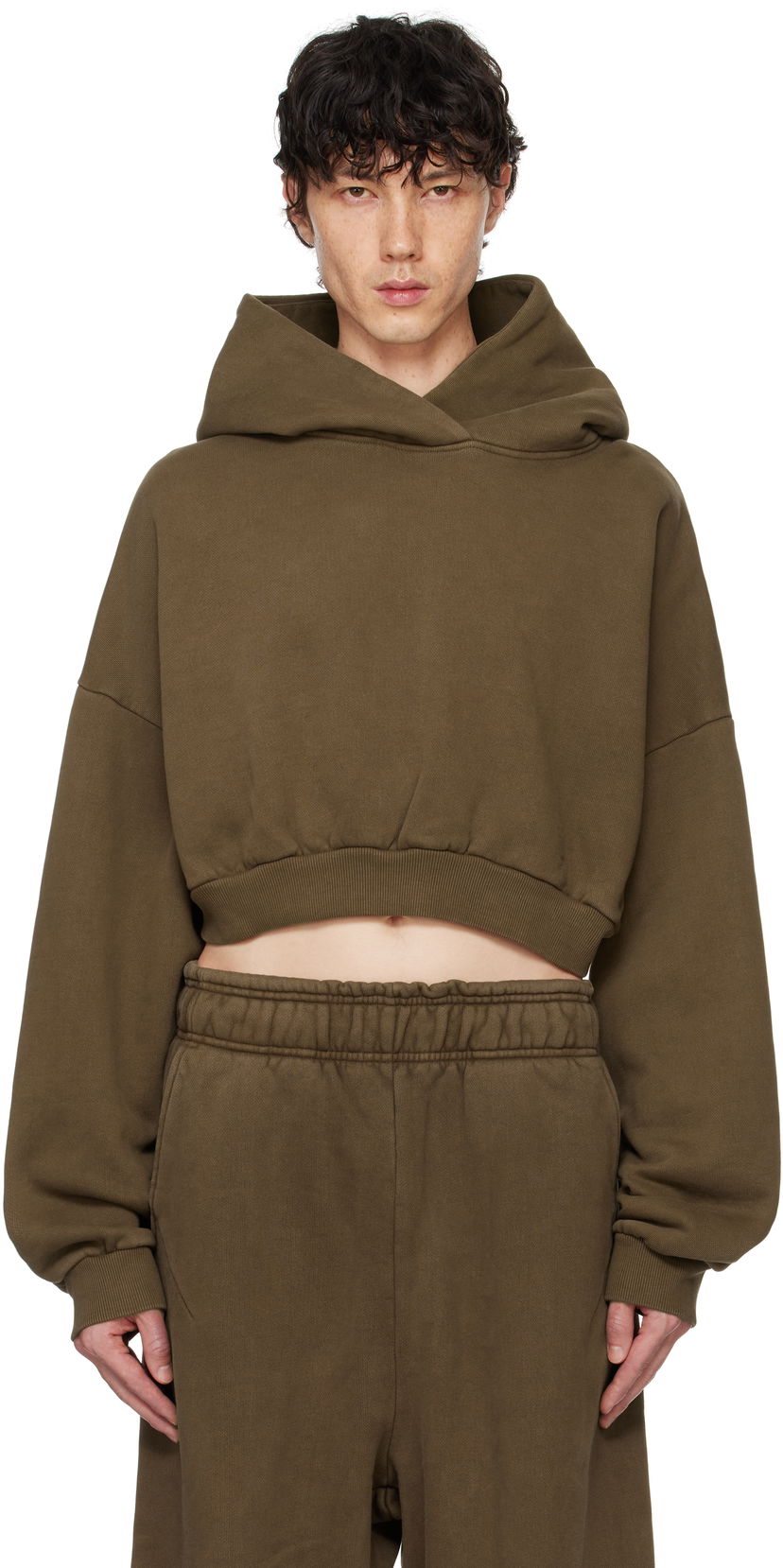 Dukserice Entire Studios Entire Studios Cropped Heavy Hoodie Smeđa | ES2392BT