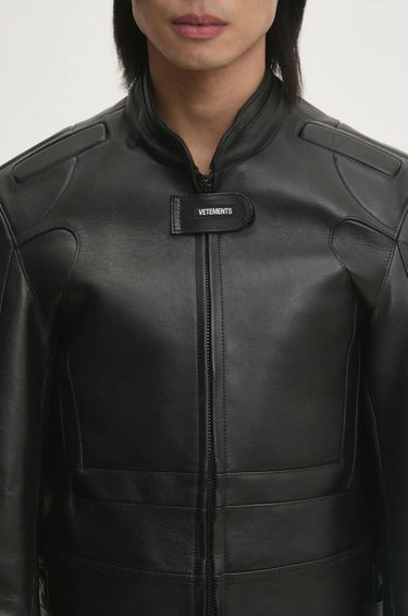 Jakna VETEMENTS VETEMENTS Racing Logo Leather Jacket Crna | UA66JA210B, 3