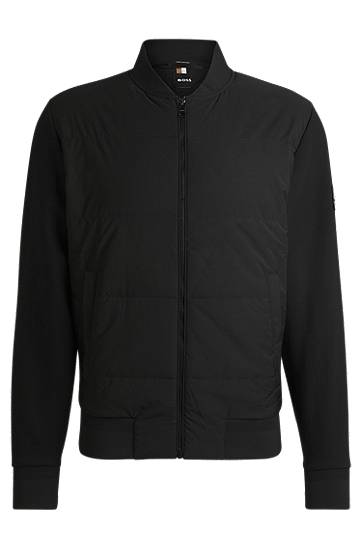 Bomber jakna BOSS Padded Zip-Up Sweatshirt Crna | 50532767