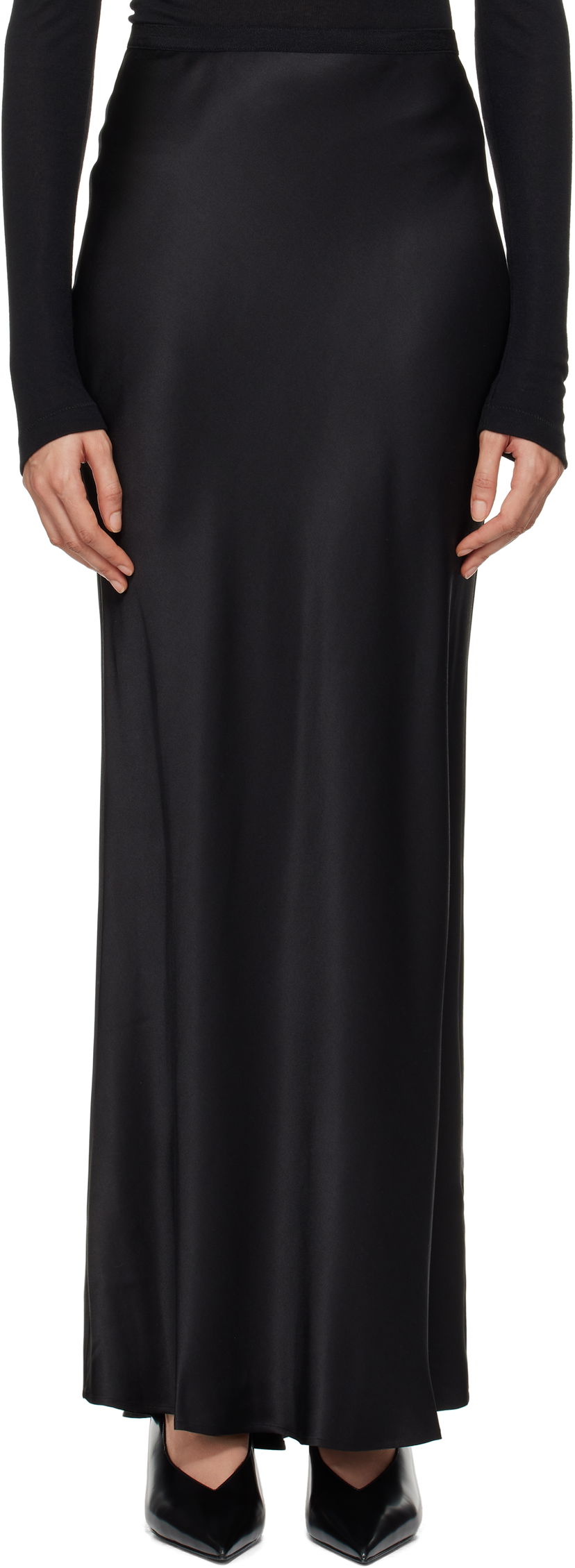 Suknja Anine Bing Black Silk Maxi Skirt Crna | A-04-2320-000