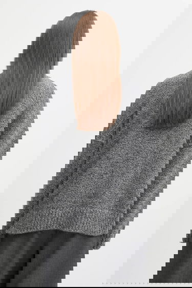Džemper JW Anderson JW Anderson Turtleneck Wool Blend Sweater with Leather Patch Pocket Siva | KW1292.YN0367, 2