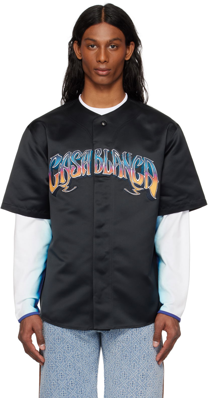 Dres Casablanca Casablanca Gothic Baseball Shirt Crna | MS25-SH-153-01