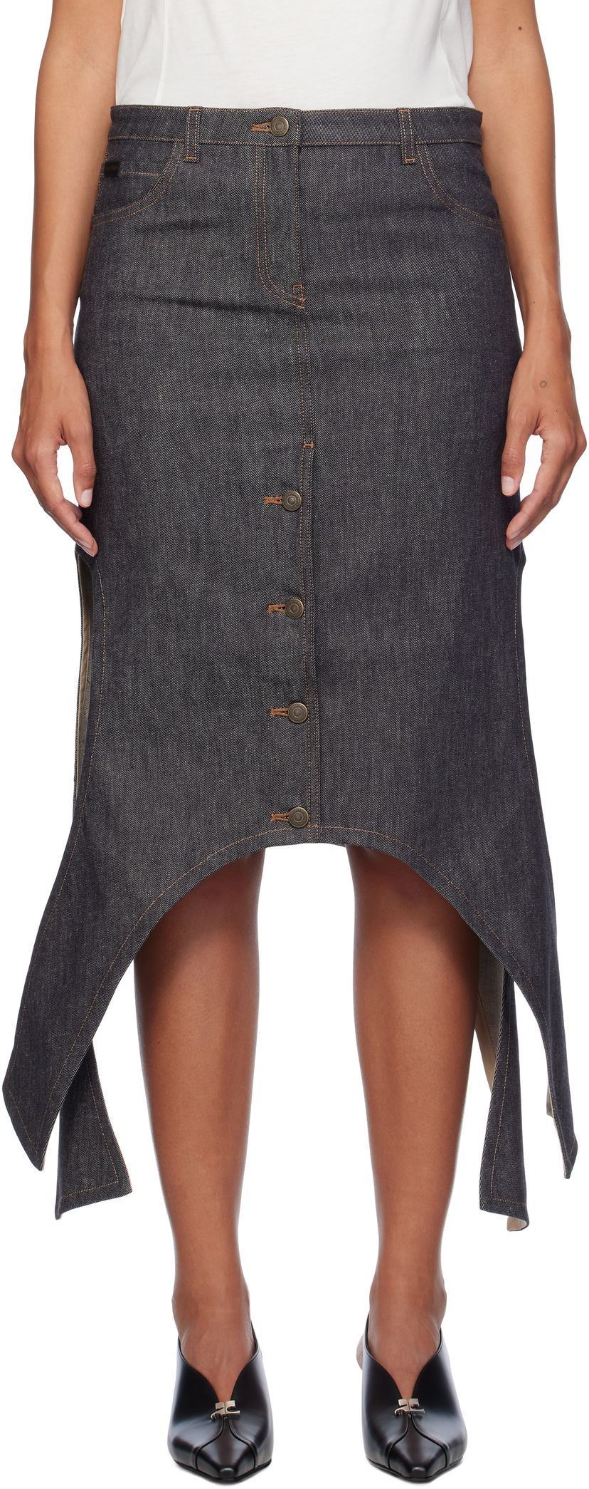 Suknja Courrèges Courrèges Midi Denim Skirt Plava | 424DJU206DE0035