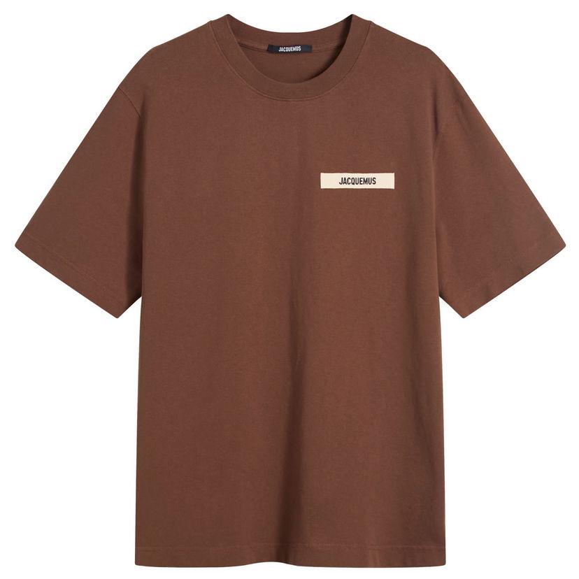 Majica kratkih rukava Jacquemus Jacquemus Grosgrain Logo T-Shirt, Size Large Smeđa | 25HTSM00133AJ00226-880