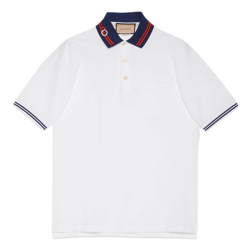 Polo majica Gucci Interlocking G Cotton Piquet Polo Bijela | 658067-XJDI2-9692