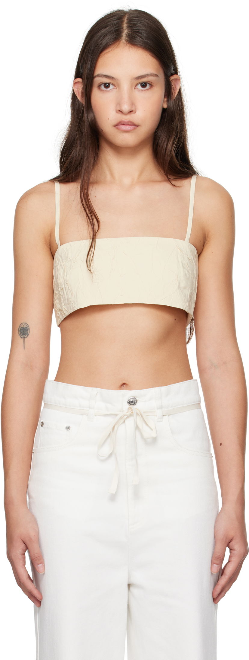 Majica bez rukava Nanushka Nanushka Cressy Bandeau Top Bijela | NW24FWTP38671