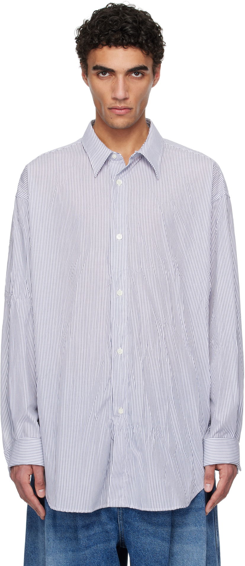 Košulja HED MAYNER Hed Mayner Crinkled Poplin Shirt Bijela | HMMA60001A-HA167