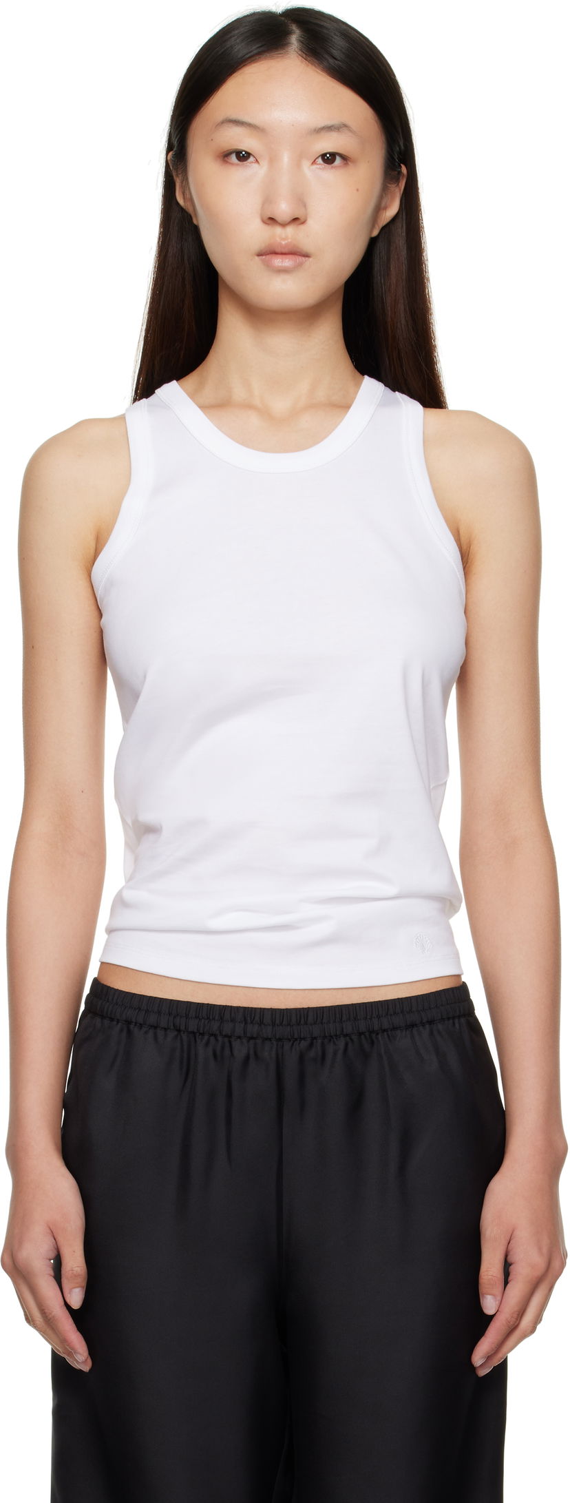 Majica bez rukava Loulou de Saison Loulou de Saison Poso Cotton Tank Top Bijela | POSO LDS