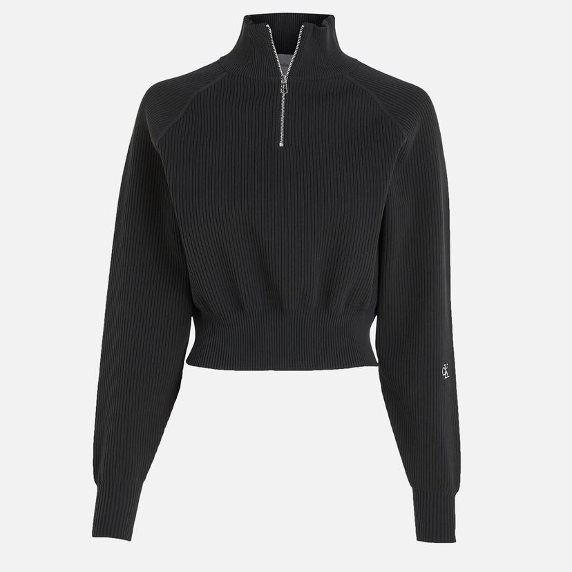 Dukserice CALVIN KLEIN Jeans Ribbed-Jersey Crna | J20J221967BEH