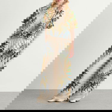 Košulja AMIRI AMIRI Women's Paradise Print Cropped Shirt, Size Large Višebojno | AWSTCA1038-900, 4