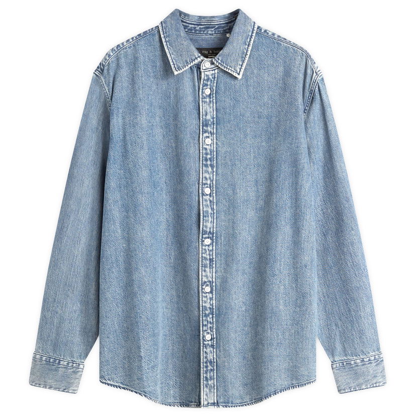 Košulja rag & bone Rag & Bone Matthew Denim Shirt Size Large Plava | MED24H1438UFCB