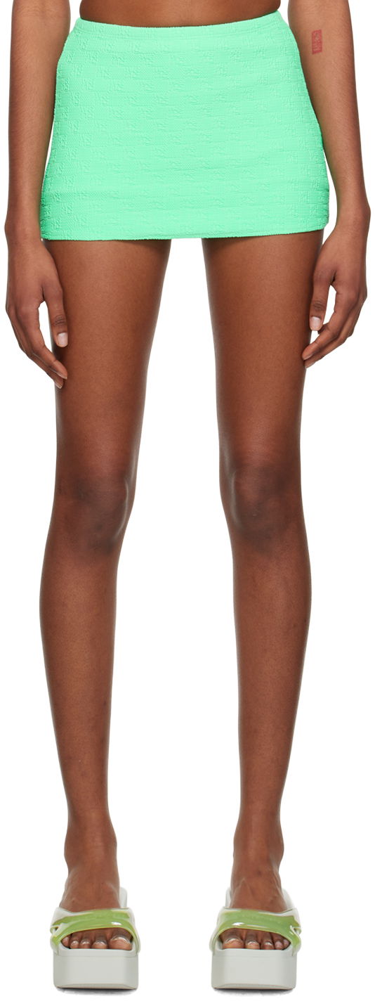 Suknja Alexander Wang Textured Jacquard Miniskirt Zelena | 4CC2238038