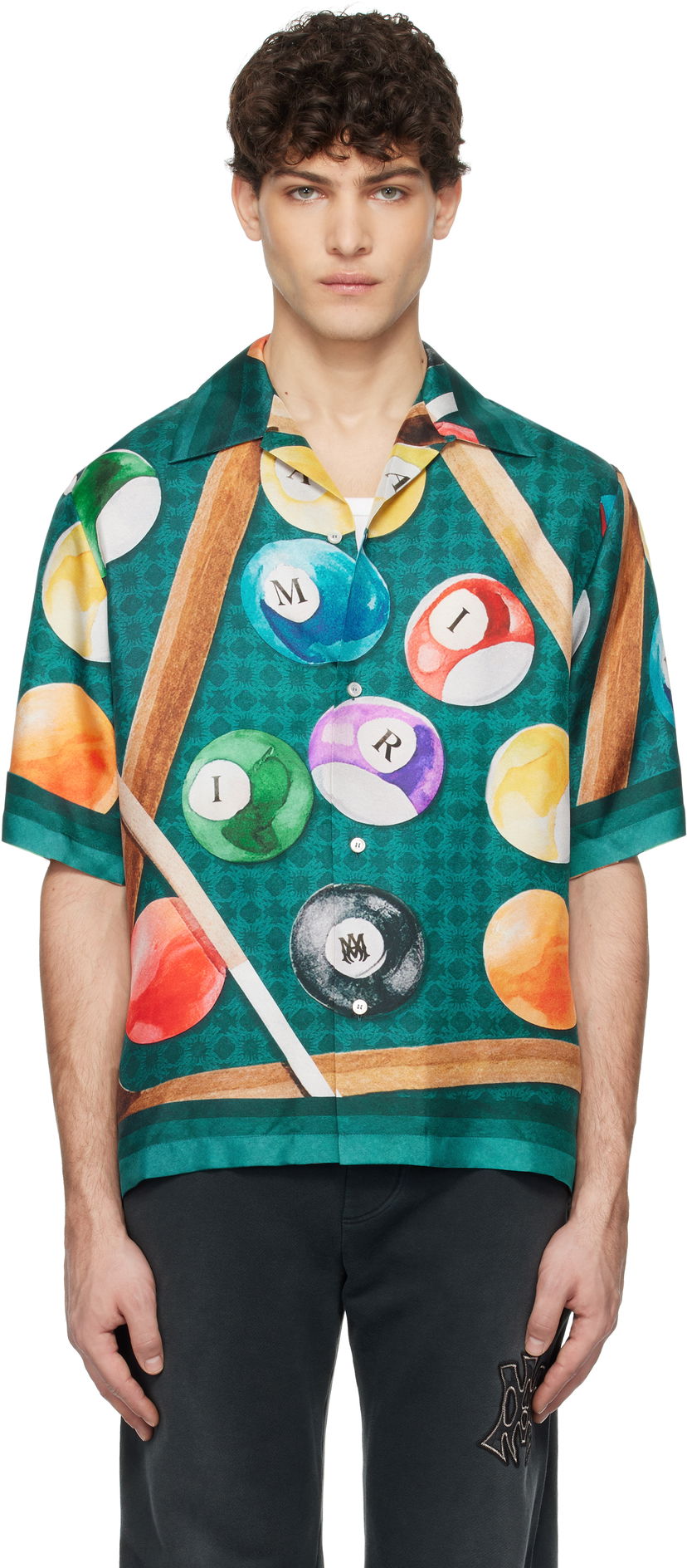 Košulja AMIRI AMIRI Billiards Print Bowling Shirt Zelena | AMSTCA1083