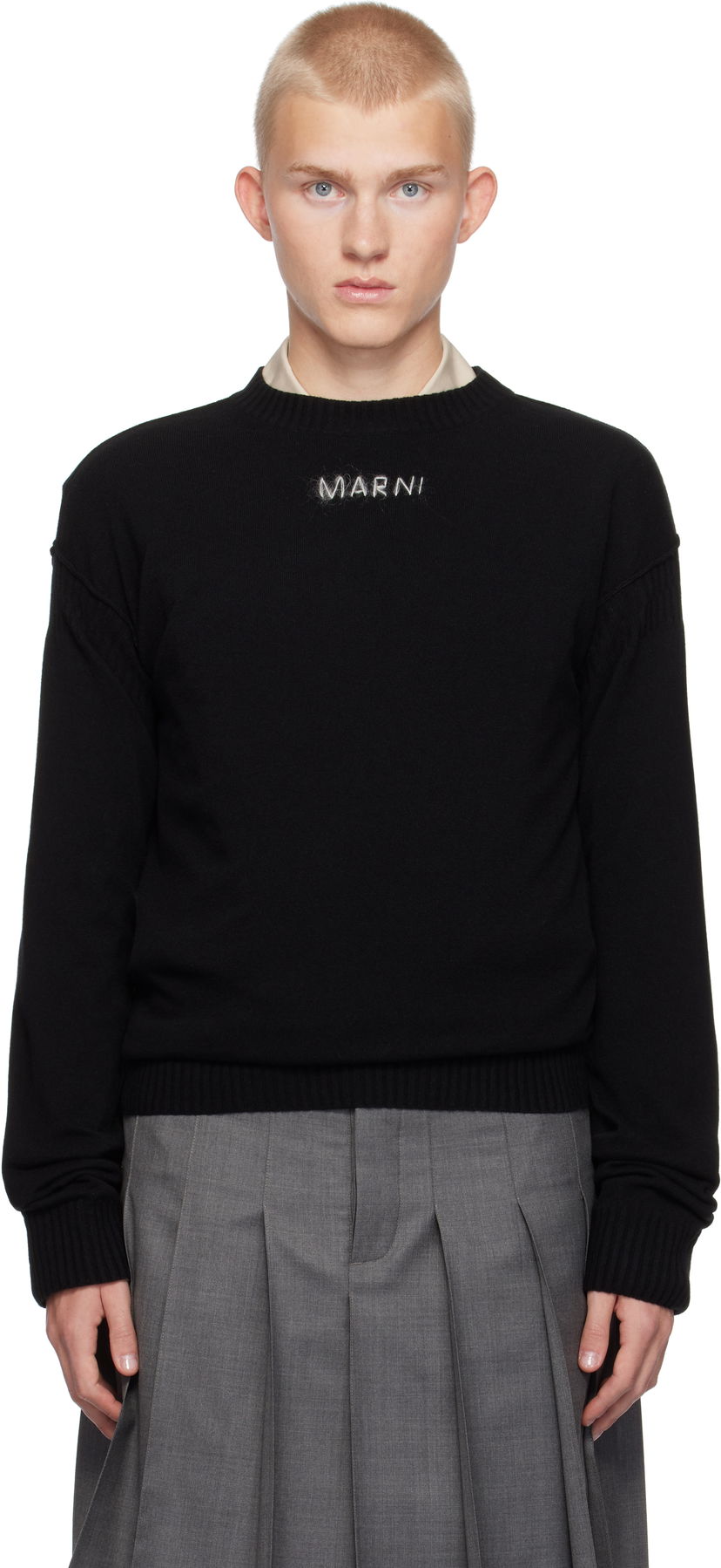 Džemper Marni Wool & Cashmere Logo Sweater Crna | GCMG0417A0 UFZ380