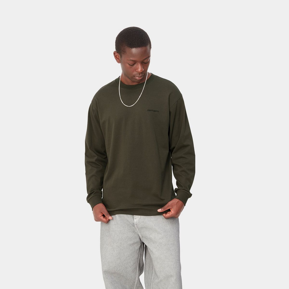 Majica kratkih rukava Carhartt WIP Script Embroidery T-Shirt Crna | I032306_00P_XX, 0