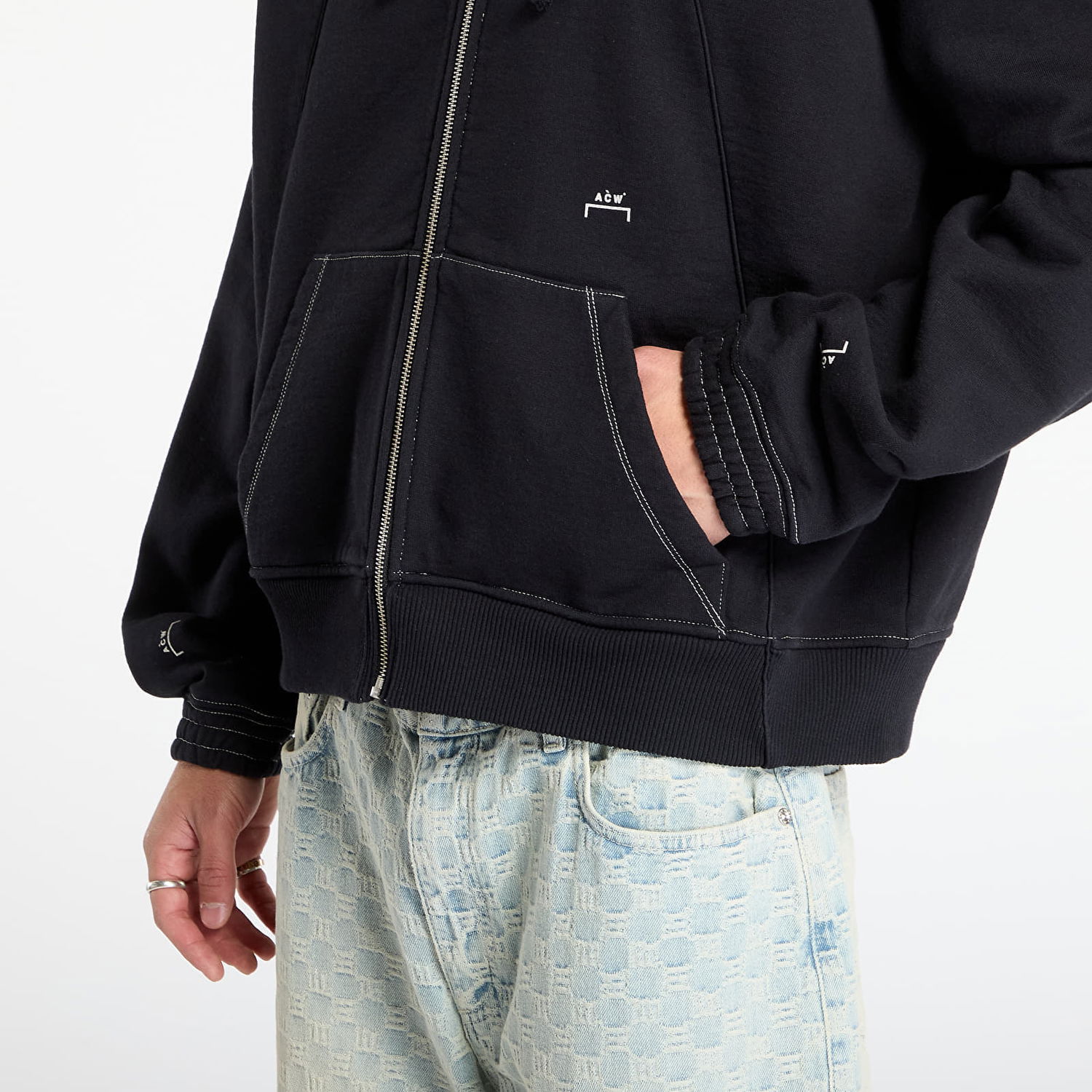 Dukserice A-COLD-WALL* Millbank Zip Hoodie Crna | ACWMW232 Black, 1