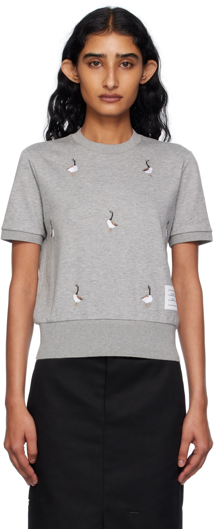 Majica kratkih rukava Thom Browne Thom Browne Cotton Milano Geese T-shirt Siva | FJS216E-J0055