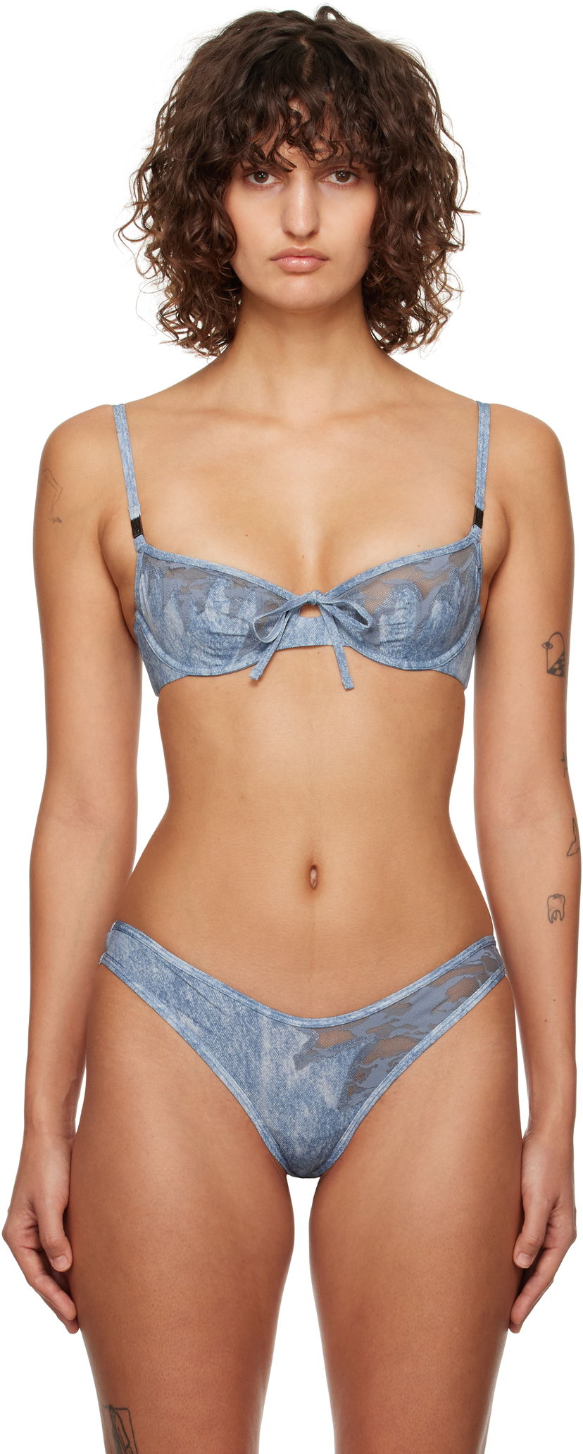 Grudnjak Diesel Balconette-Lace Bra Plava | A15637 0LKBU