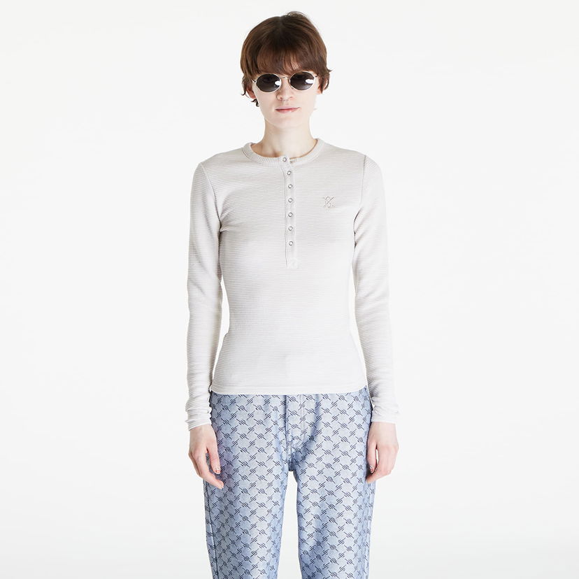 Majica kratkih rukava DAILY PAPER Denise Button Long Sleeve T-Shirt Bijela | 2411072