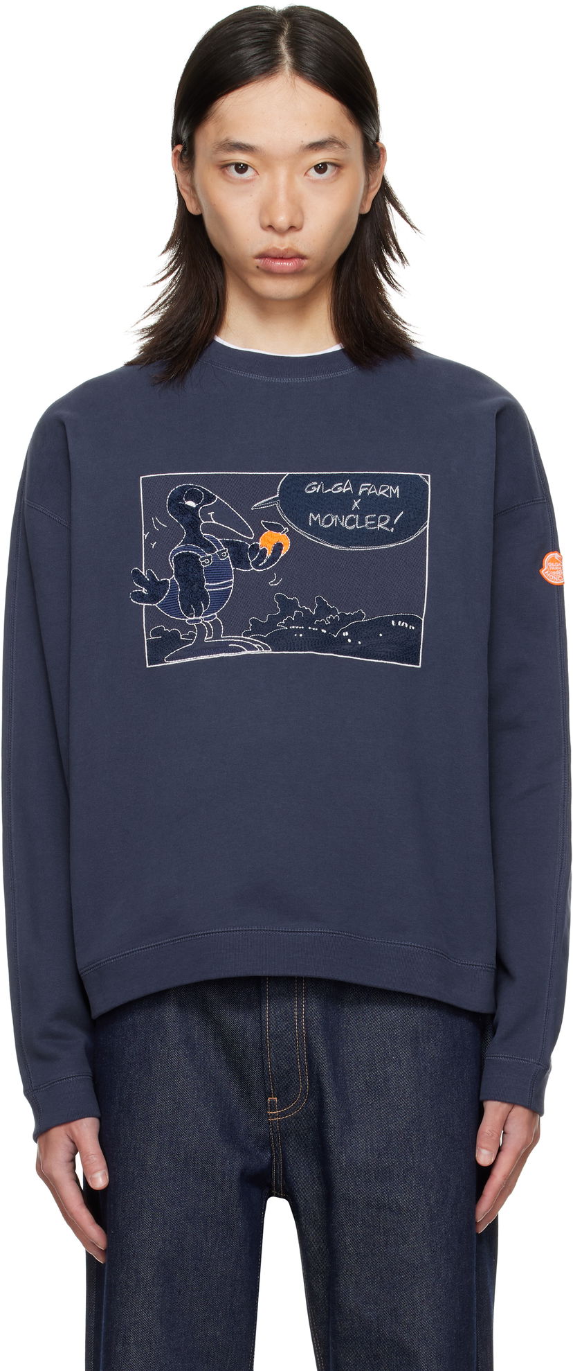 Dukserice Moncler Moncler Genius x Gilga Farm Cotton Sweatshirt Tamnoplava | K24028G0000289AUJ