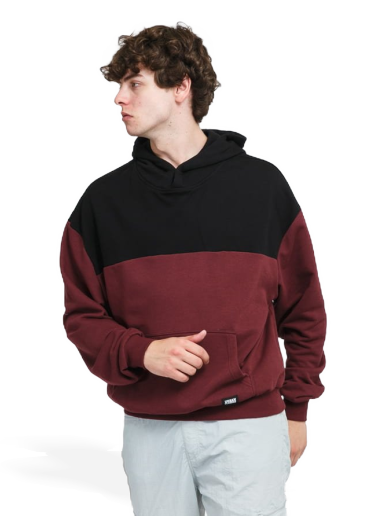 Dukserice Urban Classics Upper Block Hoody Tamnocrvena | TB4395 red