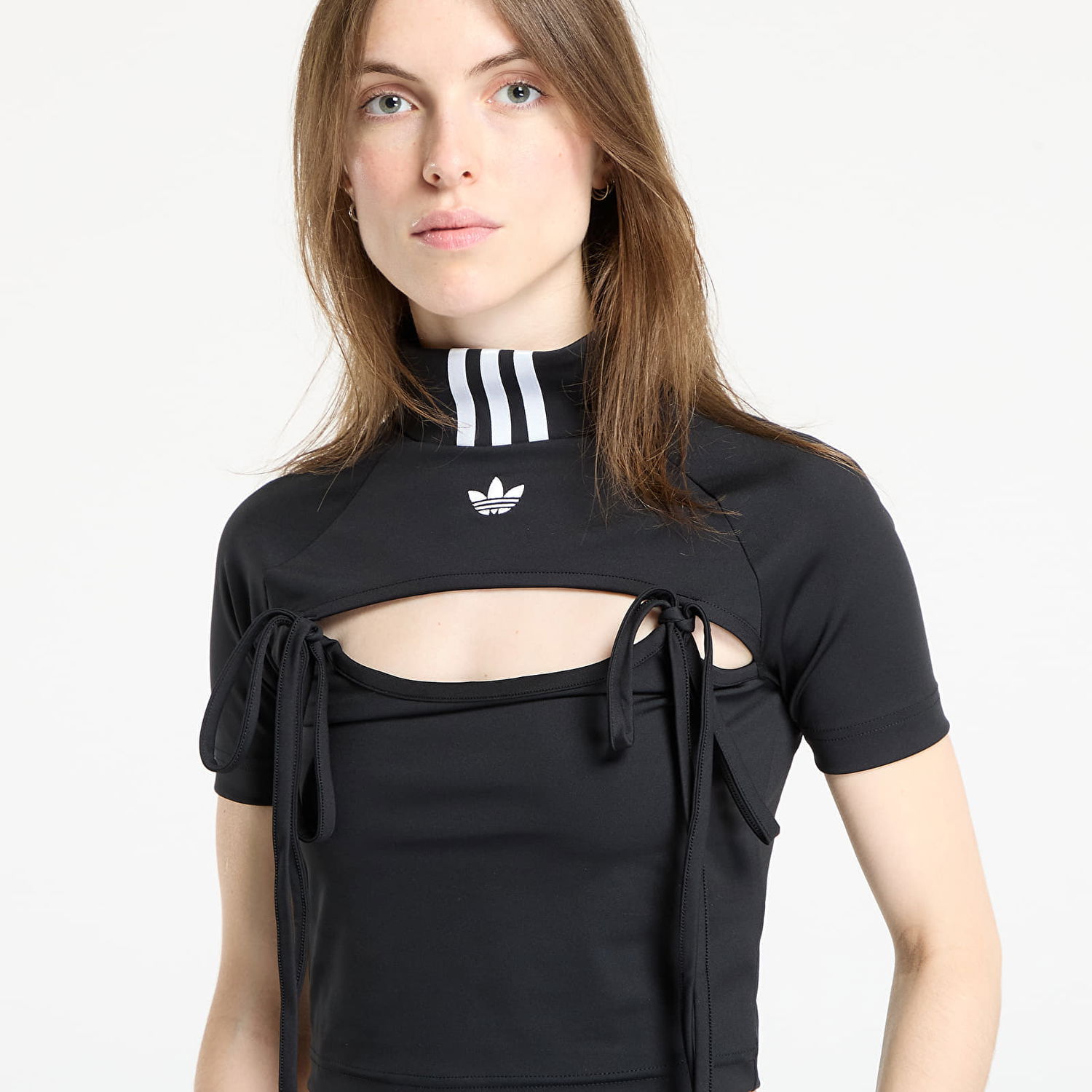 Crop top adidas Performance Cutout Tie Detail Crop Top Crna | JX2537, 1