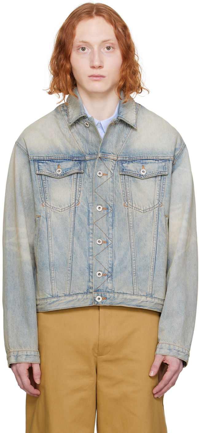 Jakna KENZO Paris Drawn Varsity Denim Jacket Plava | FE55DV3026B8